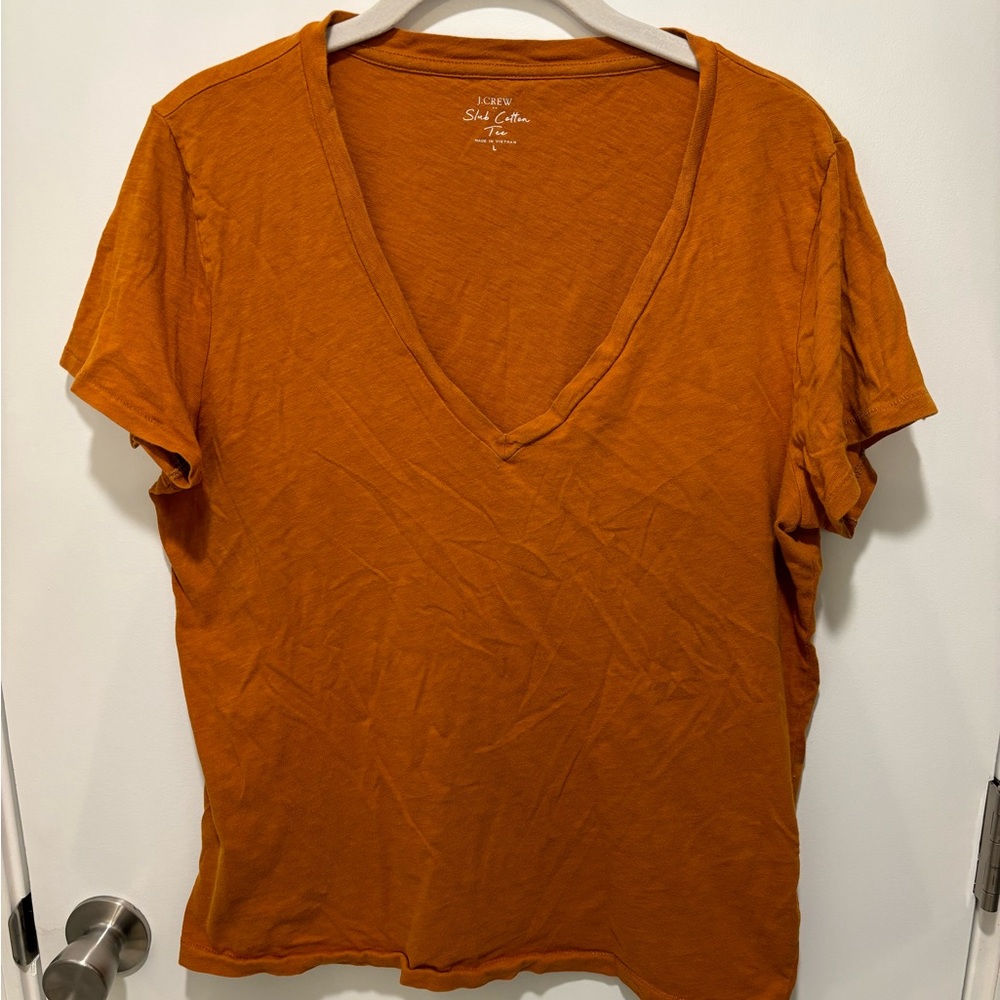 J Crew Slub Tee Mustard Size L